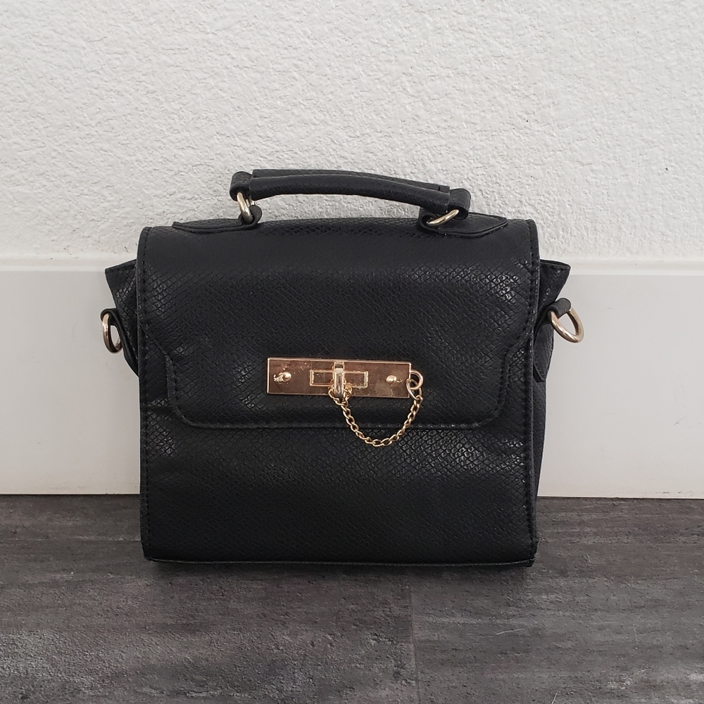Black Gold Snakeskin 3AM Mini Clutch